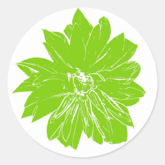 Grote appelgroene bloem ronde sticker