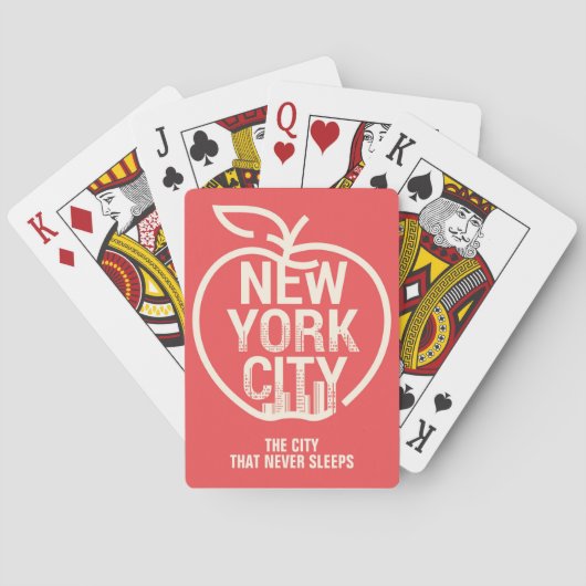 Grote Apple New York City Modern Pokerkaarten (Achterkant)