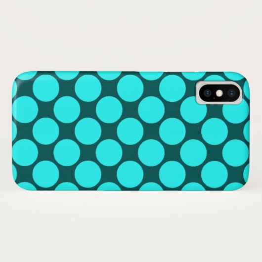 Grote Aqua Polka Dots op Blauwgroen Case-Mate iPhone Case (Achterkant (horizontaal))