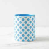 Grote Aqua Stippen op Wit Tweekleurige Koffiemok (Center)