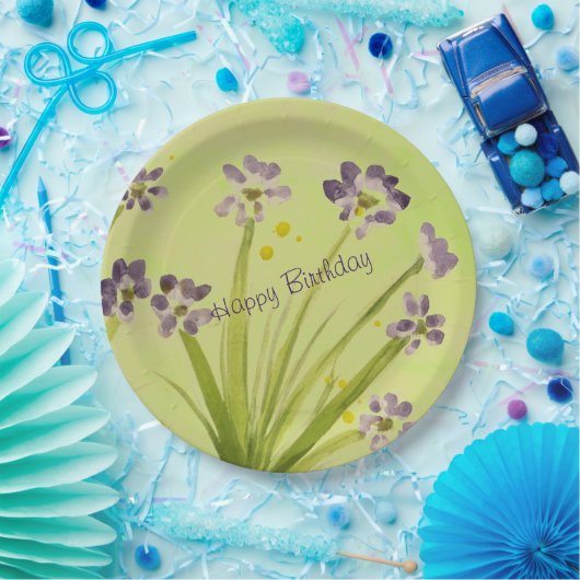 Grote aquarel ontwerper papieren bordje (Feest)