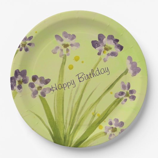 Grote aquarel ontwerper papieren bordje (Voorkant)