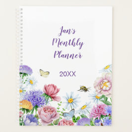 Grote Aquarel Tuin Bloem Vlinder Hommeltje Planner