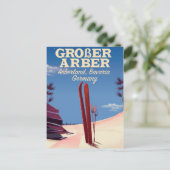 Grote Arber, Arberland, Beierse Duitse ski Briefkaart (Staand voorkant)