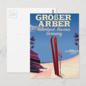 Grote Arber, Arberland, Beierse Duitse ski Briefkaart (Voorkant / Achterkant)