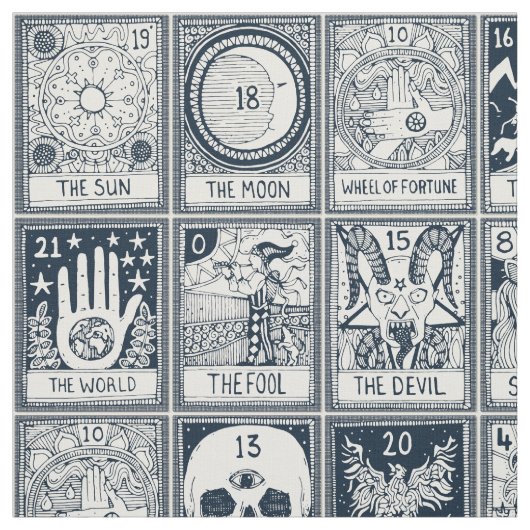 grote arcana tarot indigo - stof (Swatch)