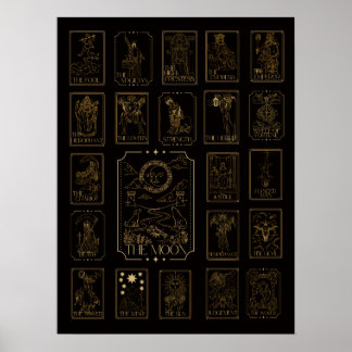 Grote Arcana Tarot - Met de Maan Poster