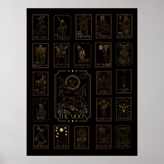 Grote Arcana Tarot - Met de Maan Poster (Voorkant)