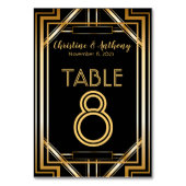 Grote Art Deco Tafel Nummerkaarten Kaart (Voorkant)