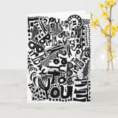 Grote artistieke verjaardagskaart kaart (Gele Bloem)