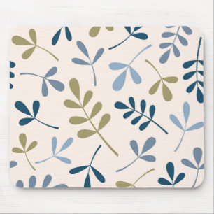 Grote Assorted Leaves Blues Gold Cream Muismat