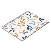 Grote Assorted Leaves Blues Gold Cream Notitieboek (Linkerzijde)