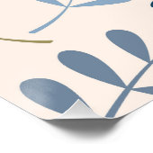 Grote Assorted Leaves Blues Gold Cream Perfect Poster (Hoek)