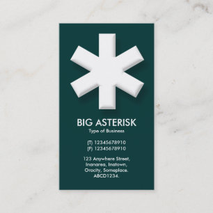 Grote asterisk - donker tealgroen (003333) visitekaartje