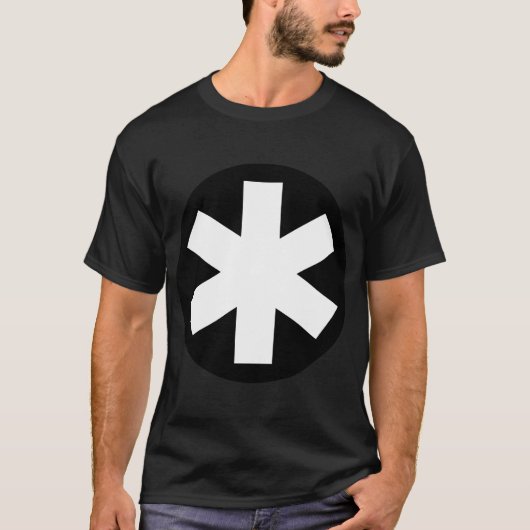 Grote asterisk - Zwart en Wit T-shirt (Voorkant)