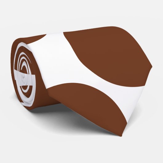 Grote Auburn Polka Dots op wit Stropdas (Opgerold)