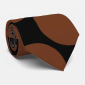 Grote Auburn Polka Dots op zwart Stropdas (Opgerold)