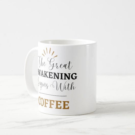 Grote Awakening Coffee Mok (Voorkant links)