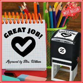 Grote Baan Hart Tik Grading Aanmoediging Leraar Zelfinktende Stempel