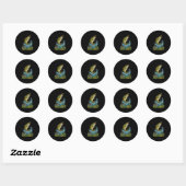 Grote baars springende vis lokkertje grafisch voor ronde sticker (Vel)