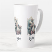 Grote Baas Winter Pinguïn Ontwerp Latte Mok (Rechterhoek)
