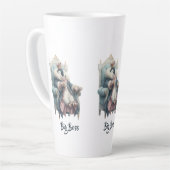 Grote Baas Winter Pinguïn Ontwerp Latte Mok (Linkerhoek)