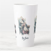 Grote Baas Winter Pinguïn Ontwerp Latte Mok (Voorkant)