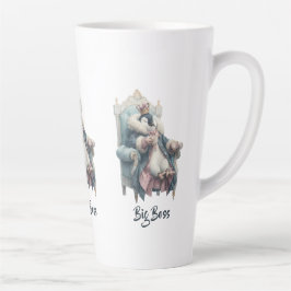 Grote Baas Winter Pinguïn Ontwerp Latte Mok