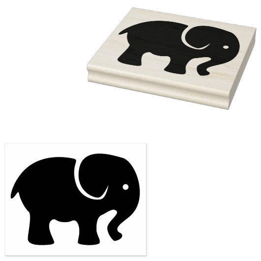 Grote Baby olifant rubberen stempel (Gestempeld)