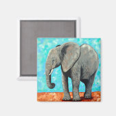 Grote Baby Olifant Schilderij Magneet (Voorkant / Achterkant)