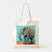 Grote Baby Olifant Schilderij Tote Bag (Achterkant)