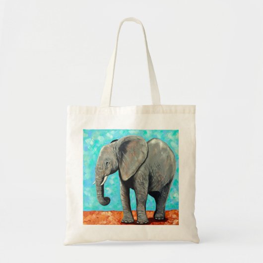 Grote Baby Olifant Schilderij Tote Bag (Voorkant)