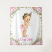 Grote baby shower achterwand voor meisjes wandkleed (Voorkant)