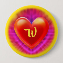 Grote Badge met monogram nachtclub neon hart.