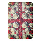 Grote badmat met Engelse Rozen Design (Voorkant Verticaal)