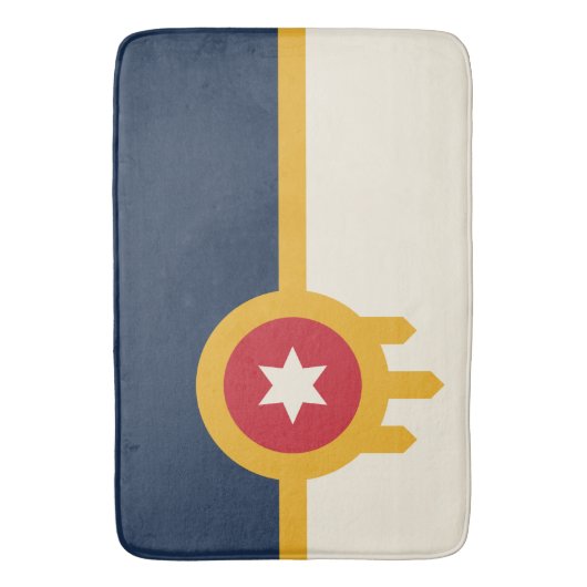 Grote badmat met vlag van Tulsa City (Voorkant Verticaal)