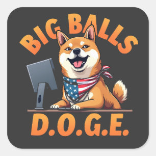 Grote Ballen Doge Departement voor Overheidseffici Vierkante Sticker