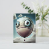 grote ballon kijkt naar je poster briefkaart (Staand voorkant)