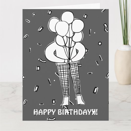 GROTE BALLONNEN EN CONFETTI KAART (Voorkant)