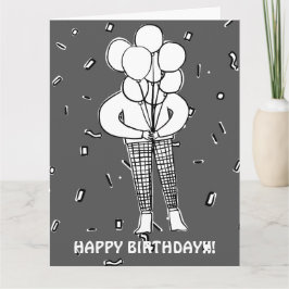 GROTE BALLONNEN EN CONFETTI KAART