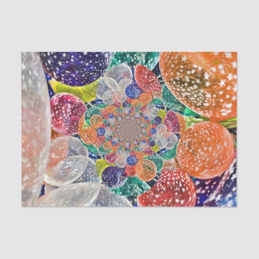 grote ballonnen kleurrijke Abstracte fijne kunst Tissuepapier (Voorkant)