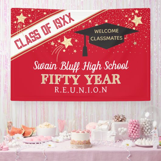 Grote banner! 50ste klas reunie banner (Feest)