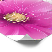 grote banner verjaardag mooie roze bloem wit poster (Hoek)