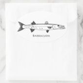 Grote Barracuda Logo Ovale Sticker (Tas)