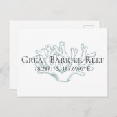 Grote barrière-rif Latitude-lengte Briefkaart (Voorkant / Achterkant)