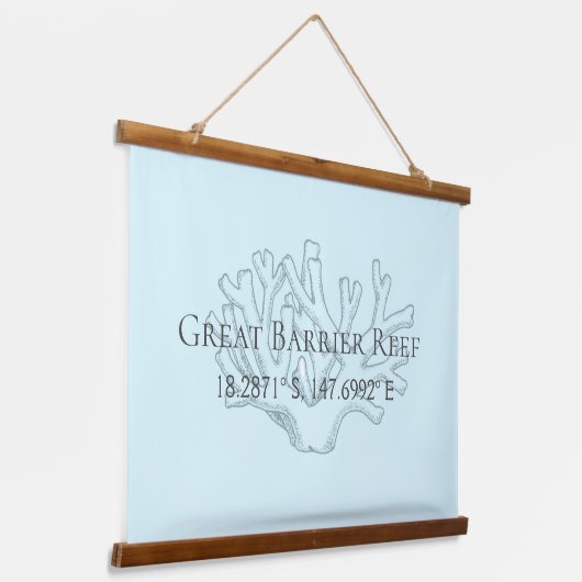 Grote barrière-rif Latitude-lengte Hangend Wandkleed (Gebogen)