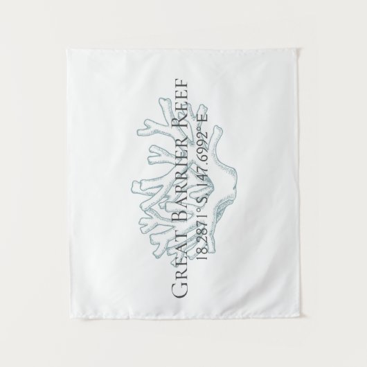 Grote barrière-rif Latitude-lengte Wandkleed (Voorkant)