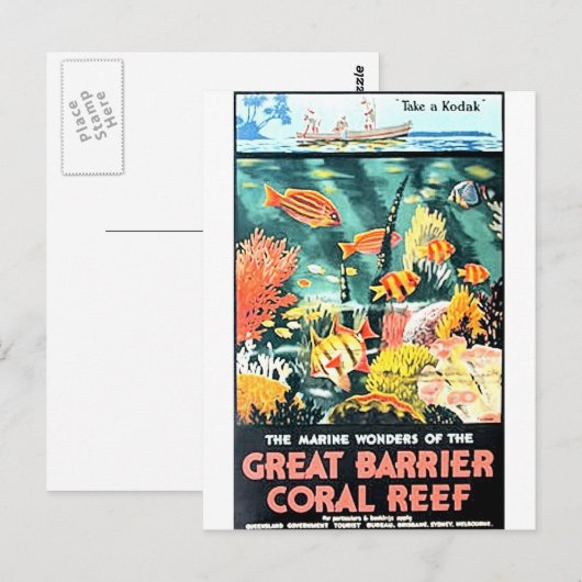 Grote barrièrekoraalrif briefkaart (Voorkant / Achterkant)