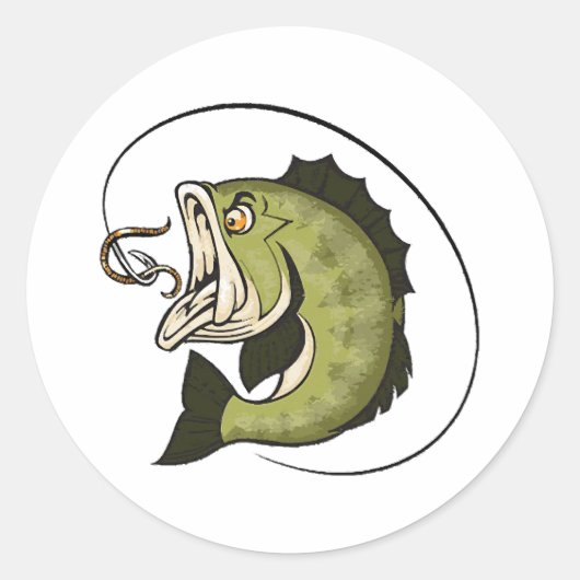Grote Bas Mond Ronde Sticker (Voorkant)