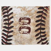 Grote  Baseball Blanket met Jersey NUMBER Fleece Deken (Voorkant (Horizontaal))